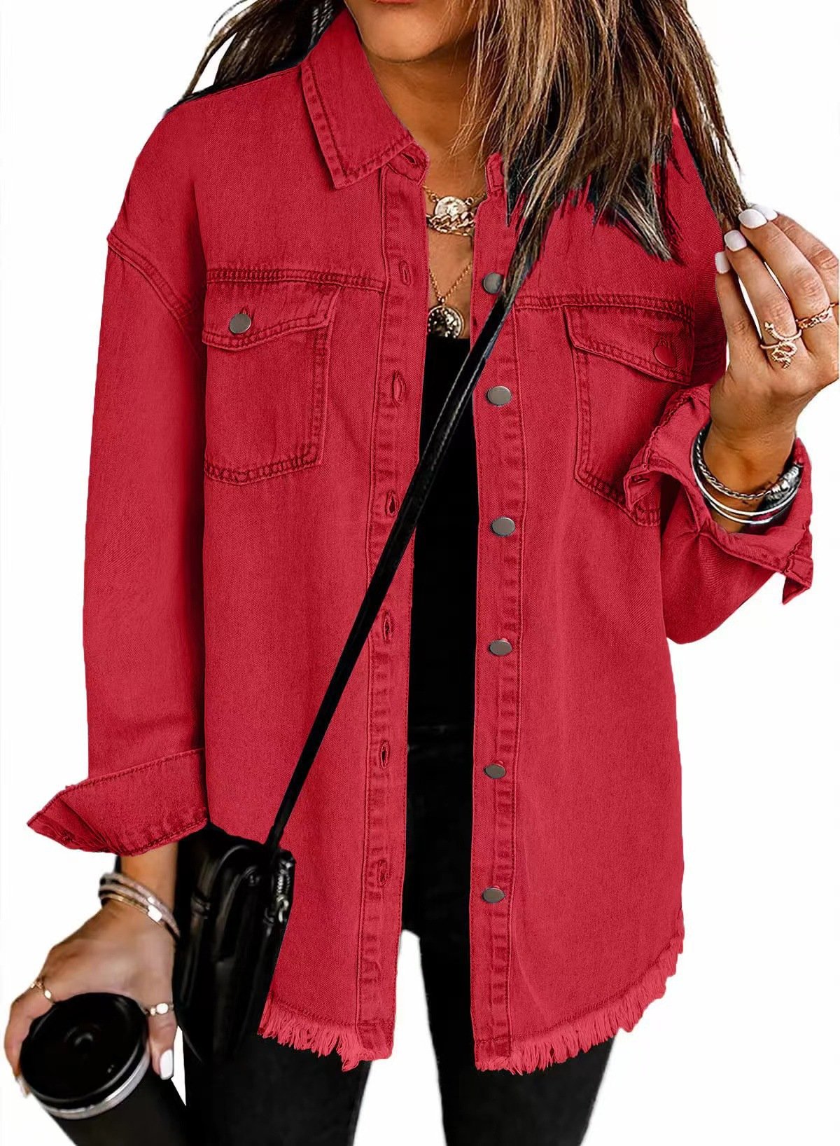 2025 Women's Casual Denim Button Down Distressed Jacket (Buy 2 Free Shipping)