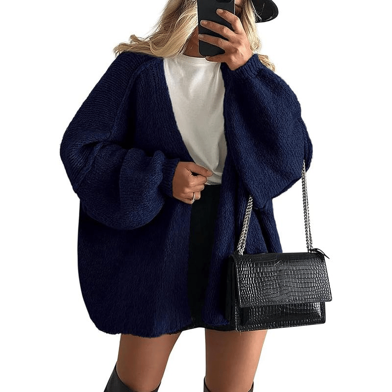 🧺✨ Women's Oversized Cardigan Sweater Fall Long Lantern Sleeve Knit