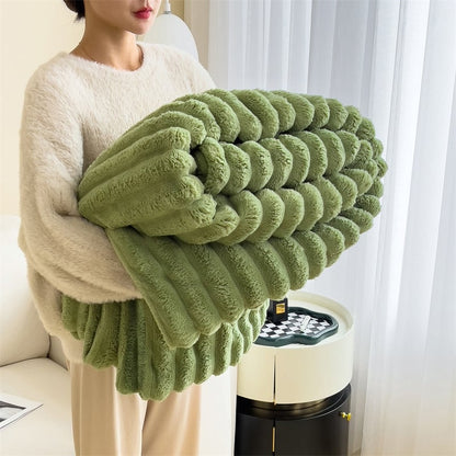 [🔥Final 24-hour Preferential Deal🔥]🎄Popular thickened rabbit plush nap blanket, flannel milk velvet cover blanket