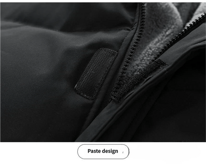 🔥 Men's Thickened Winter Jacket: Windproof Fleece-Lined Hooded Coat 🧥 | Cold-Resistant, Full-Zip + Pockets | Casual Outdoor Warm Coat (Regular Fit) ❄️