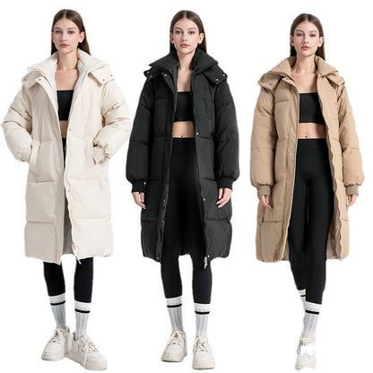 ⚡💥Built for Extreme Cold ❄️Thickened hooded long down jacket