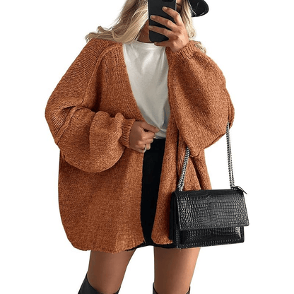 🧺✨ Women's Oversized Cardigan Sweater Fall Long Lantern Sleeve Knit
