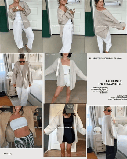 🧺✨ Women's Oversized Cardigan Sweater Fall Long Lantern Sleeve Knit