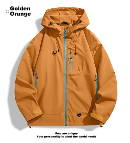 🍁🧥New Outdoor Hooded Couples' Mountain Climbing Jacket🍂Spring & Autumn Windproof Waterproof Breathable Stylish Plain Jacket
