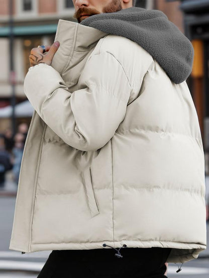 🔥 Men's Thickened Winter Jacket: Windproof Fleece-Lined Hooded Coat 🧥 | Cold-Resistant, Full-Zip + Pockets | Casual Outdoor Warm Coat (Regular Fit) ❄️