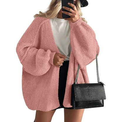 🧺✨ Women's Oversized Cardigan Sweater Fall Long Lantern Sleeve Knit