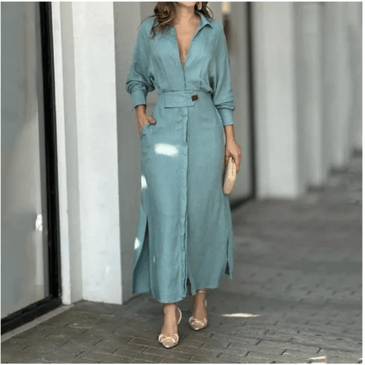 🎁LAST DAY SALE-49% OFF🎁2025 Cotton And Linen Solid Color Maxi Dress
