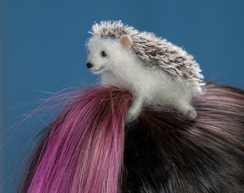 Felted animal hairpin