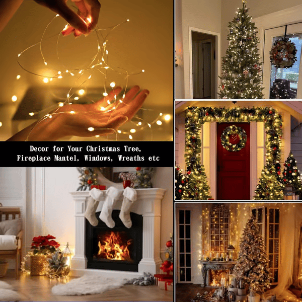 🎄- 🔥8 Modes 100-600 Christmas LED Firefly Twinkle String Lights