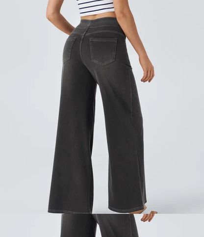 Super Stretch High-Waisted Wide Leg Jeans