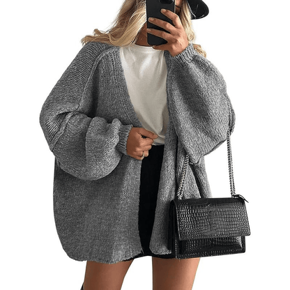 🧺✨ Women's Oversized Cardigan Sweater Fall Long Lantern Sleeve Knit