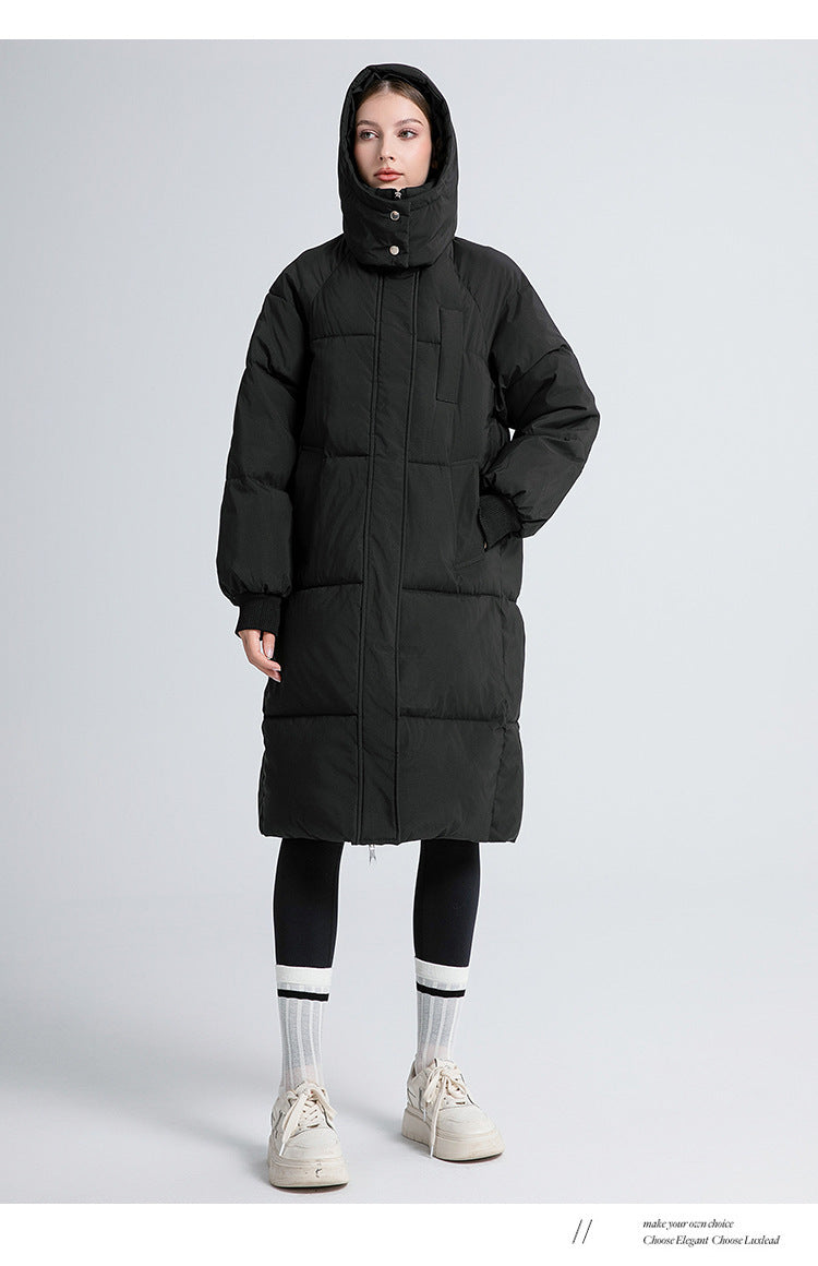 ⚡💥Built for Extreme Cold ❄️Thickened hooded long down jacket