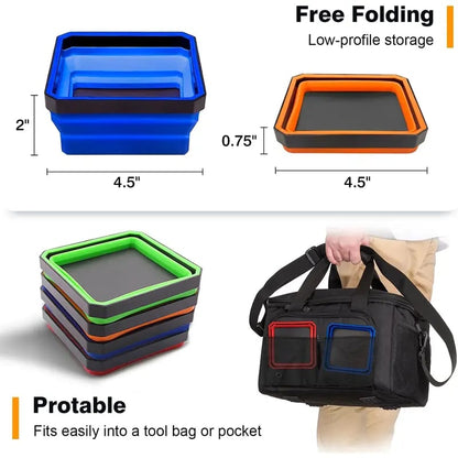 🛠️ Upgrade Collapsible Magnetic Parts Tray – Organize Small Tools & Parts!