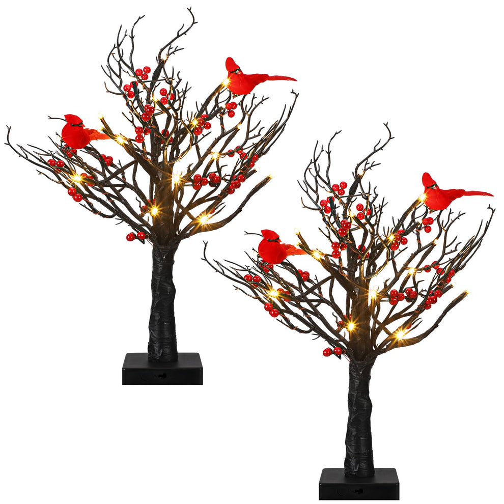 🎄Christmas Lighted Mini LED Tree With Red Berries – buckmen.com