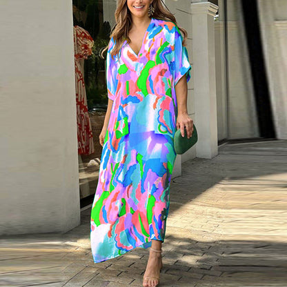 Casual dress with painted print