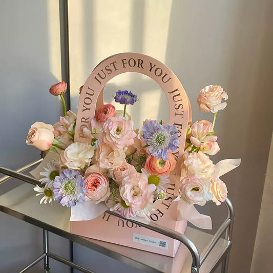 DIY Paper Box Flower Ribbon-Handbag