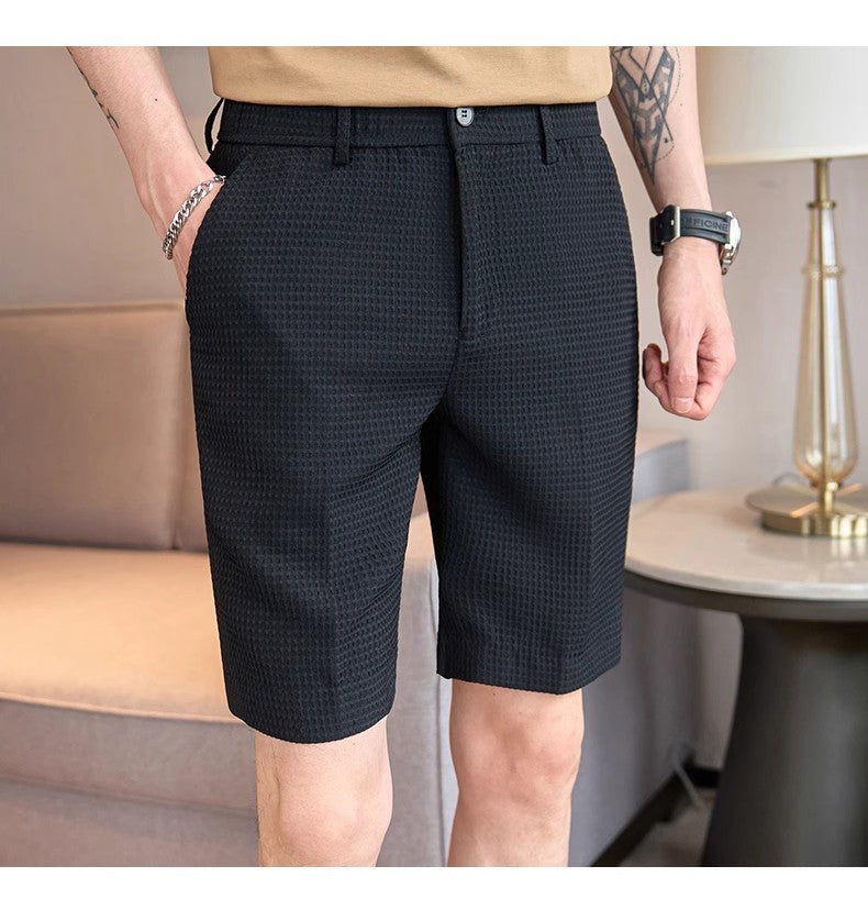 Men's suit shorts ice silk high-end casual shorts