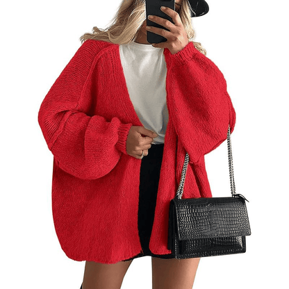 🧺✨ Women's Oversized Cardigan Sweater Fall Long Lantern Sleeve Knit