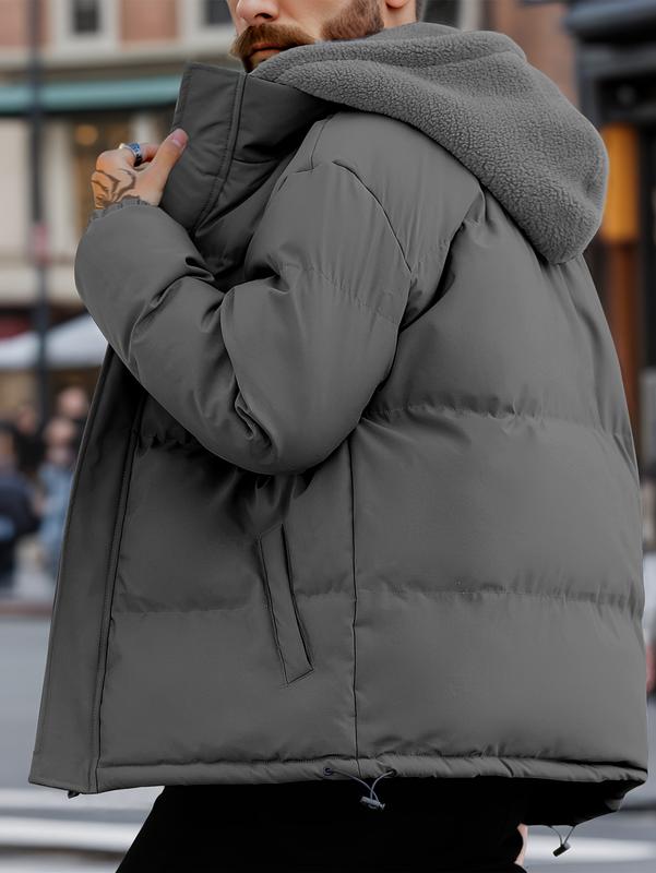 🔥 Men's Thickened Winter Jacket: Windproof Fleece-Lined Hooded Coat 🧥 | Cold-Resistant, Full-Zip + Pockets | Casual Outdoor Warm Coat (Regular Fit) ❄️