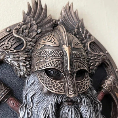 Retro Viking Berserker Double Axe Wall Decorative Plaque Resin Ornaments Wall Decor Plaque