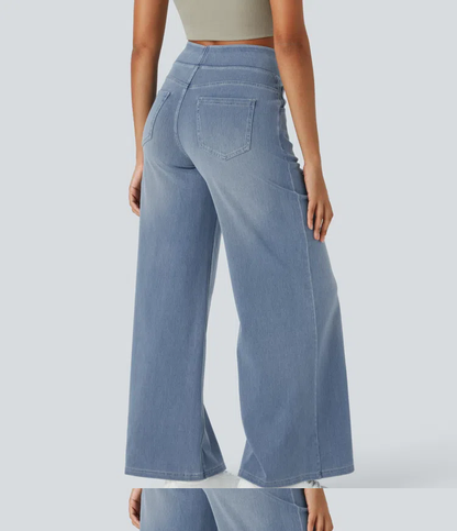 Super Stretch High-Waisted Wide Leg Jeans