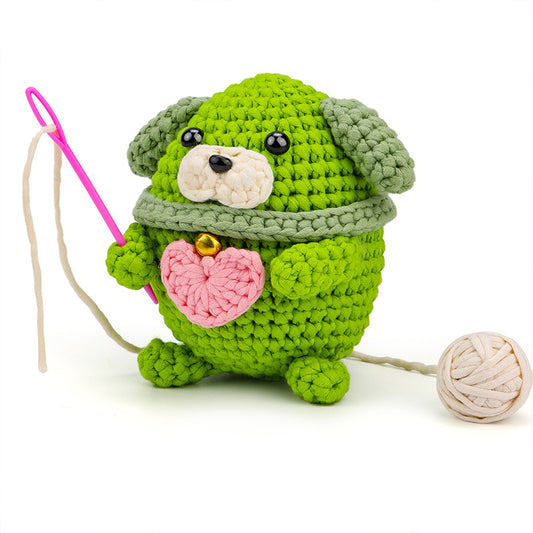 buckmen™-DIY Hand Knitted Gift Doll Material Kit （Avocado green puppy）