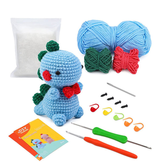 buckmen™-DIY Hand Knitted Gift Doll Material Kit (blue dinosaur)