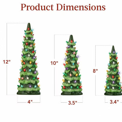 🎁🎄Retro Hand-Painted Tabletop Christmas Trees with Timer (⏰Limited Quantities Available)