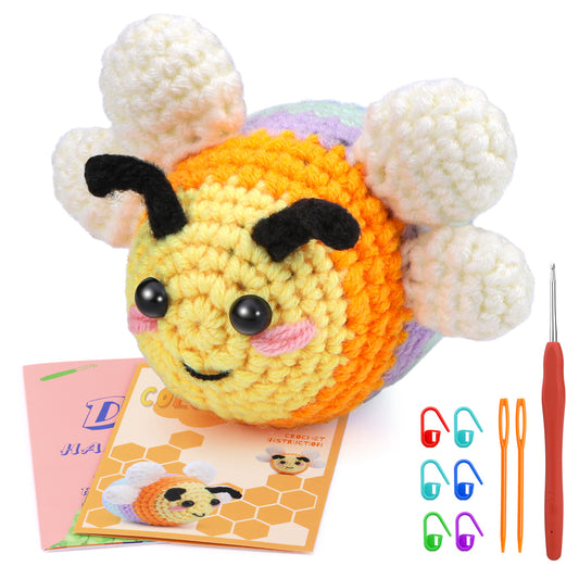 buckmen™-DIY Hand Knitted Gift Doll Material Kit (Colorful bee)