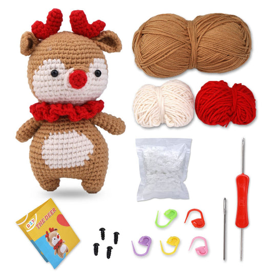 buckmen™-DIY Hand Knitted Gift Doll Material Kit (brown fawn)
