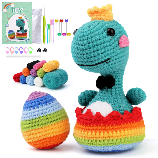 buckmen™-DIY Hand Knitted Gift Doll Material Kit (blue dinosaur egg)