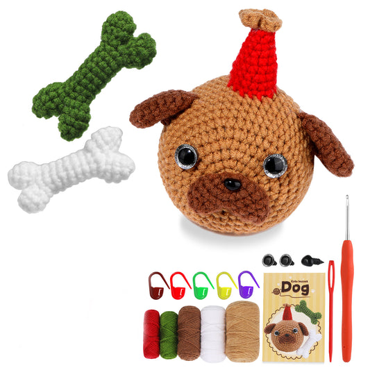 buckmen™-DIY Hand Knitted Gift Doll Material Kit (brown puppy)