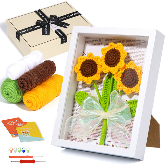 buckmen™-DIY Hand Knitted Gift Doll Material Kit （Sunflower photo frame）