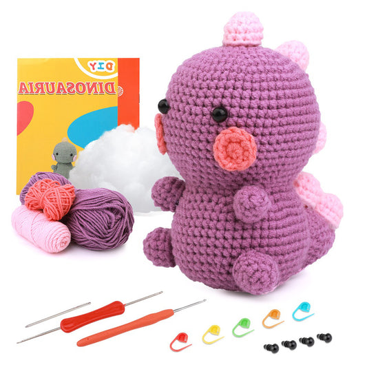 buckmen™-DIY Hand Knitted Gift Doll Material Kit (purple dinosaur)