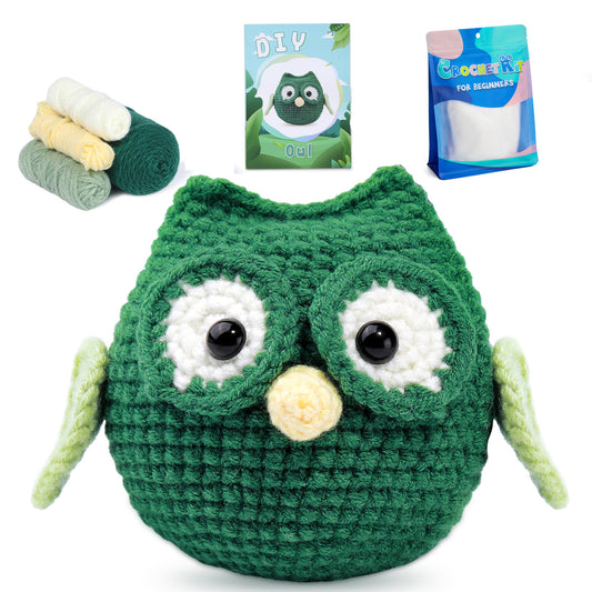 buckmen™-DIY Hand Knitted Gift Doll Material Kit (green owl)