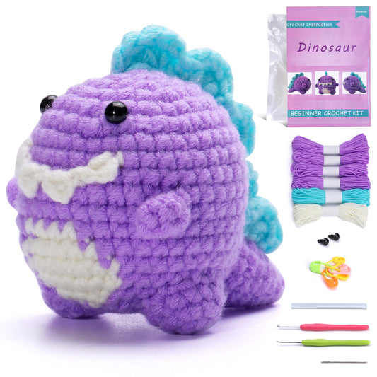 buckmen™-DIY Hand Knitted Gift Doll Material Kit （Purple Fat Dragon）