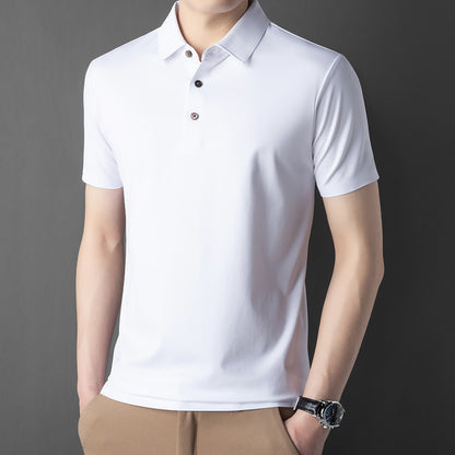 Cotton short-sleeved T-shirt men's lapel sunscreen UBF50+ seamless casual POLO shirt men