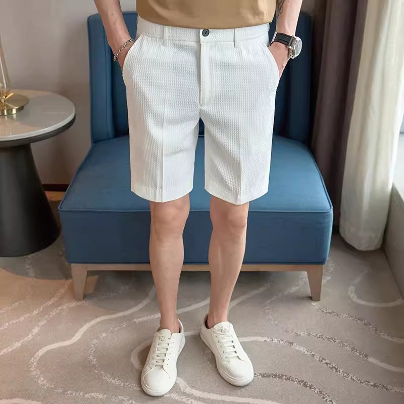 Men's suit shorts ice silk high-end casual shorts