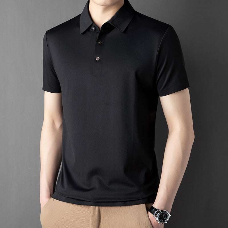 Cotton short-sleeved T-shirt men's lapel sunscreen UBF50+ seamless casual POLO shirt men