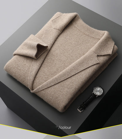 Wool Cardigan Set Lapel Jacket Knitted Casual Suit Jacket Top