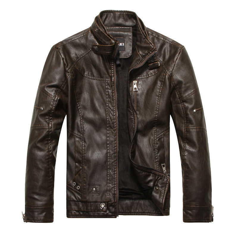 Motorcycle PU High Quality Leather Jacket Plush Leather Jacket