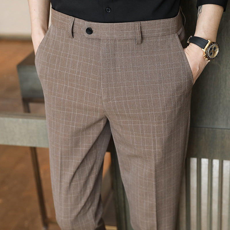 Plaid casual business suit trousers