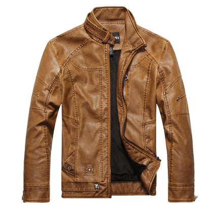 Motorcycle PU High Quality Leather Jacket Plush Leather Jacket