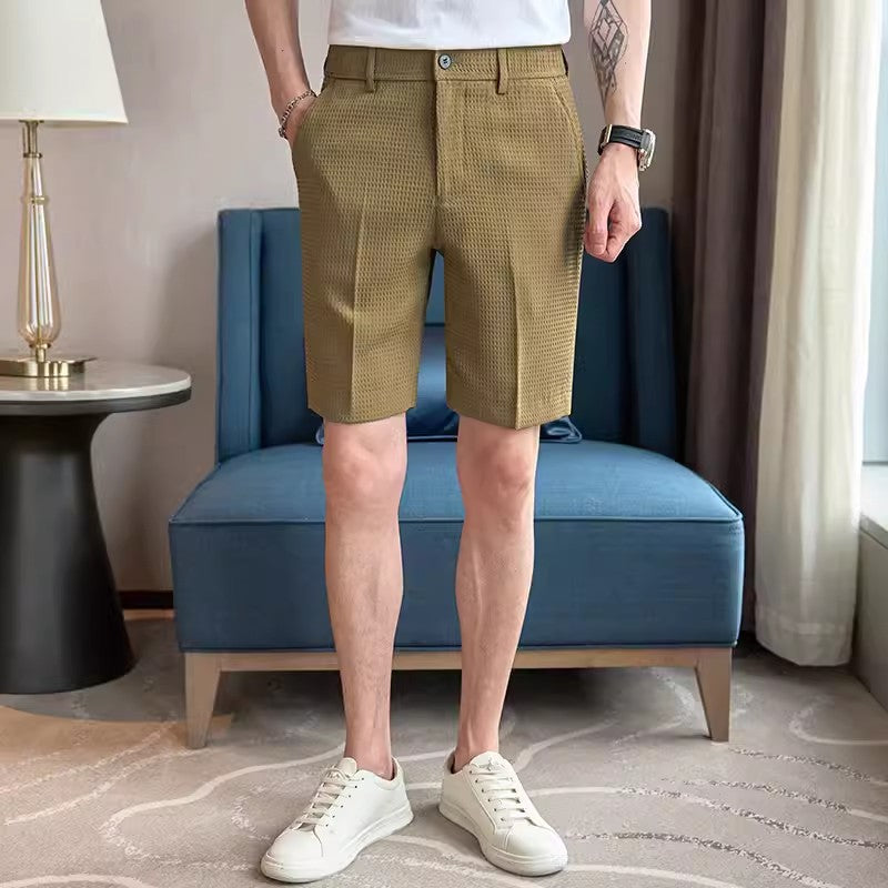 Men's suit shorts ice silk high-end casual shorts