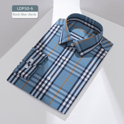 100 count cotton DP non-iron plaid shirt striped shirt
