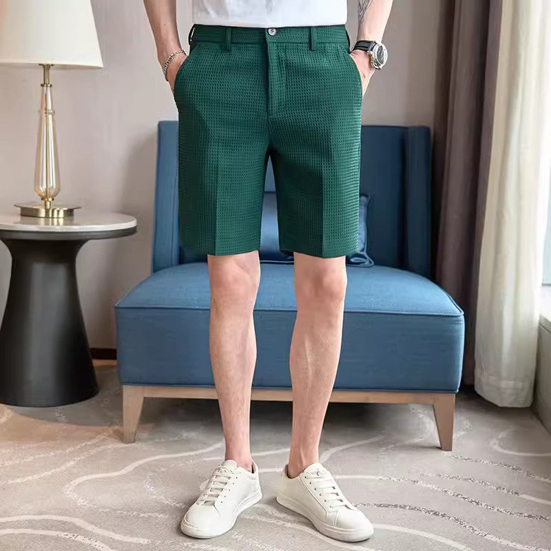 Men's suit shorts ice silk high-end casual shorts