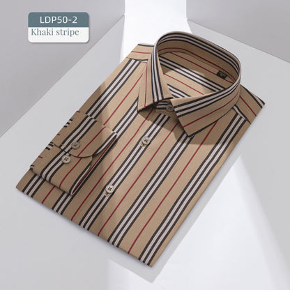 100 count cotton DP non-iron plaid shirt striped shirt