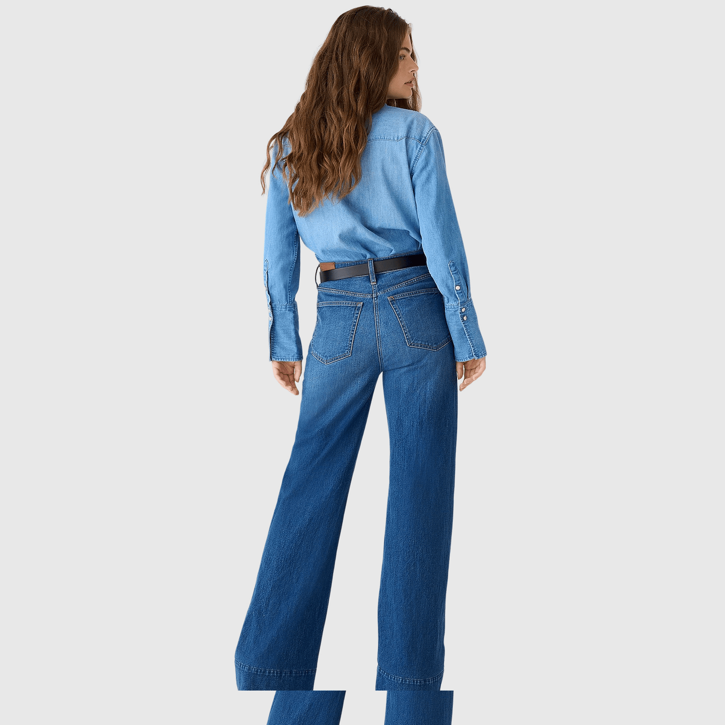 Tummy Control Tall Wide Leg Denim Trouser