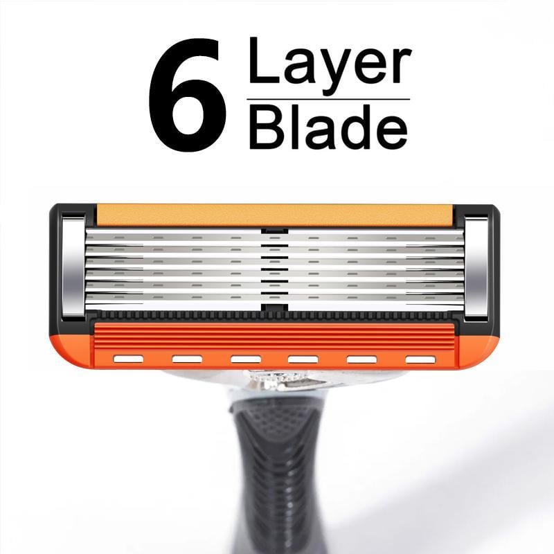 🔥48-Piece Men's Razor Blade Replacement Set with Free Handle - Ultra Sharp Stainless Steel Blades for Smooth Shaving