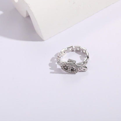 Adjustable Buckle Crystal Rings